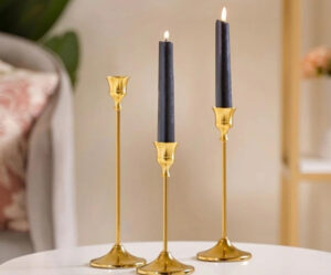 (Candle holders) Taper Candle Stand Gold Set Of 3